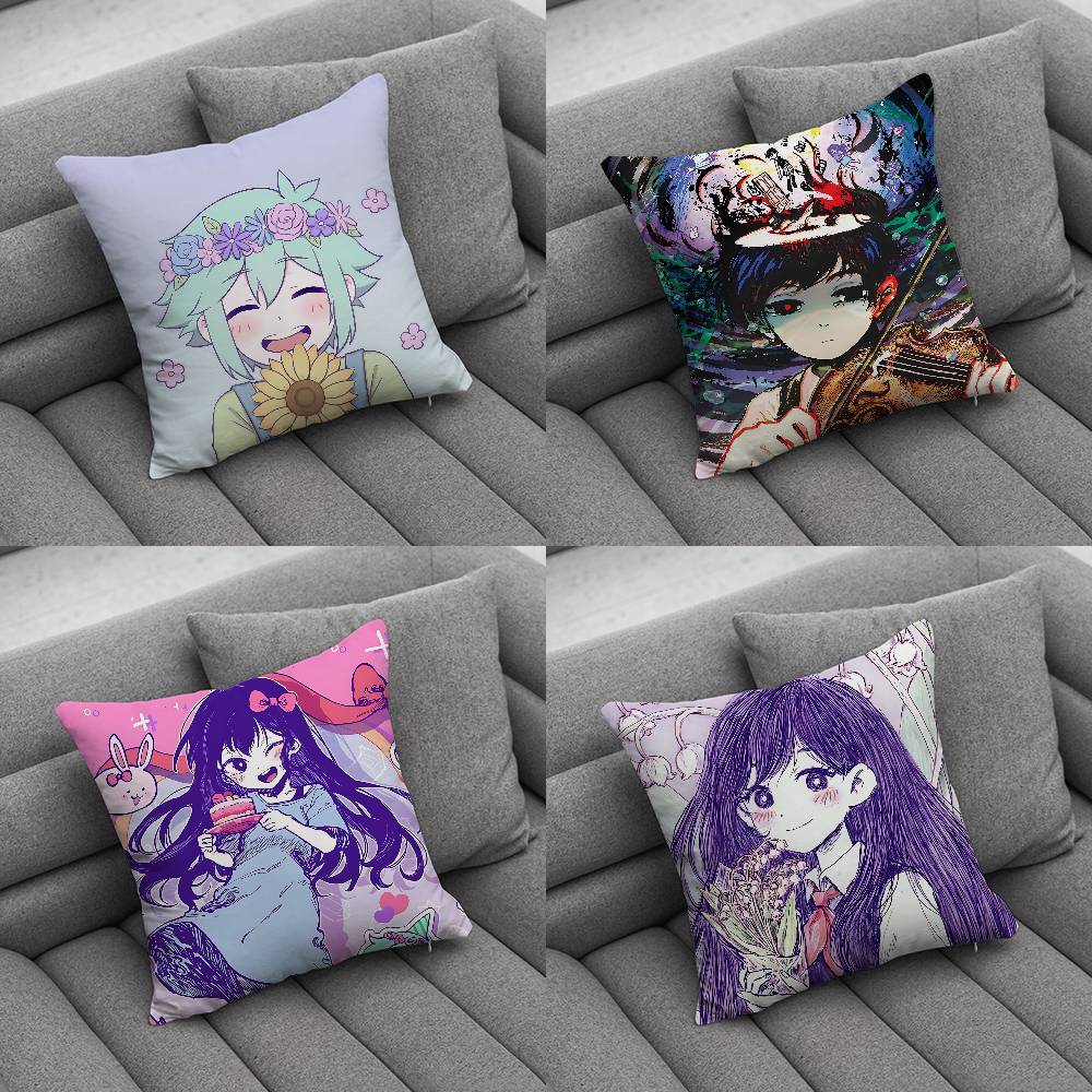 RPG Omori Cartoon Pillowcase Casual Style Decoration Suitable for Home Decoration Excluding Pillow Core