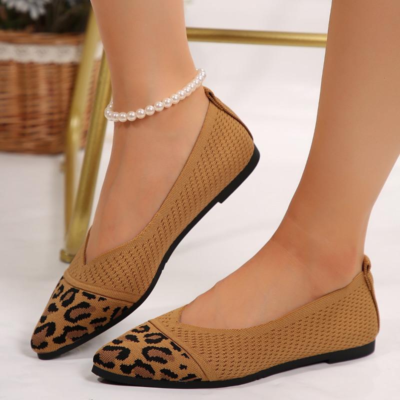 Fashion New Style Popular Women's Pointed Toe Flats Women's Shoes Comfort Woman's Shoes Fashions Leopard Casual Shoes Zapatos Mujer