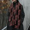 Customizable Fleece-Lined Christmas Letter Print Warm Scarf