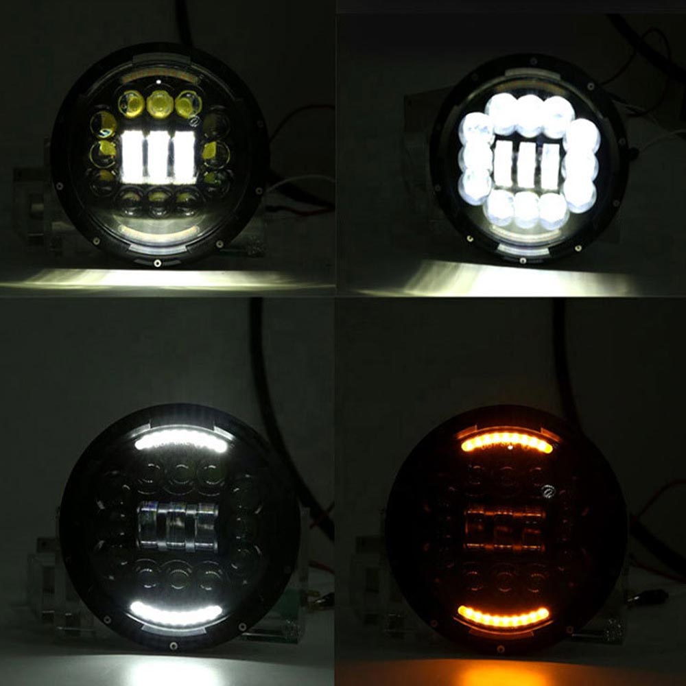 7 Inch LED Round Motorcycle Headlight With Hi/Low Beam 6000LM Super Bright Front Headlamp DRL Turn Signal Lights For Street Bike