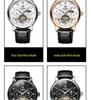 Relógio Masculino Automático Luminoso à Prova d'Água com Pulseira de Couro - Design Sol Lua Estrelas