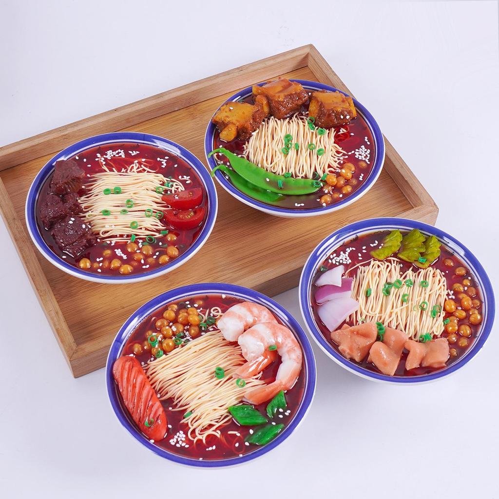 1:1 Lanzhou Lamian Fake Noodles Model - Big Bowl Beef & Seafood Display Prop