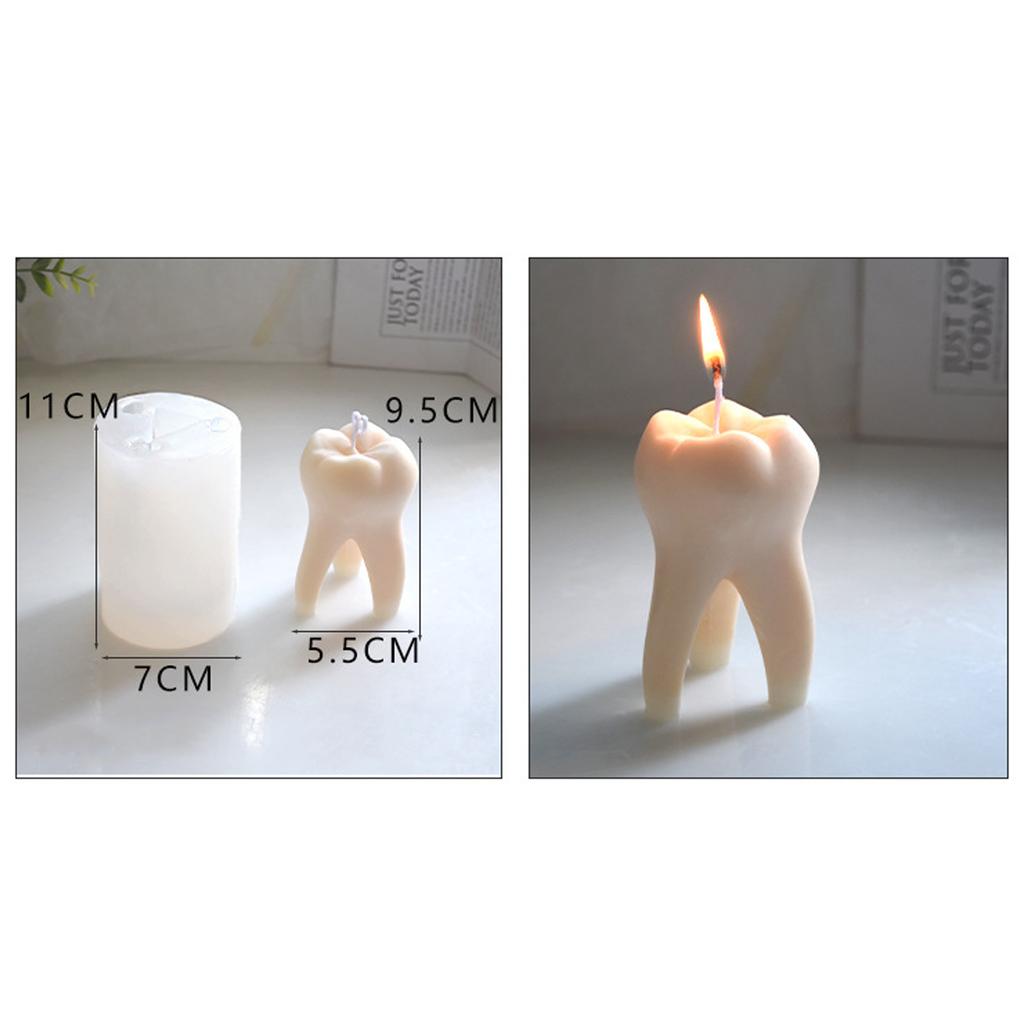 Teeth-shape Candle Silicone Mold Easy To De-mold for DIY Candle Soap Plaster Ornament Epoxy Resin Casting Silicone Mold