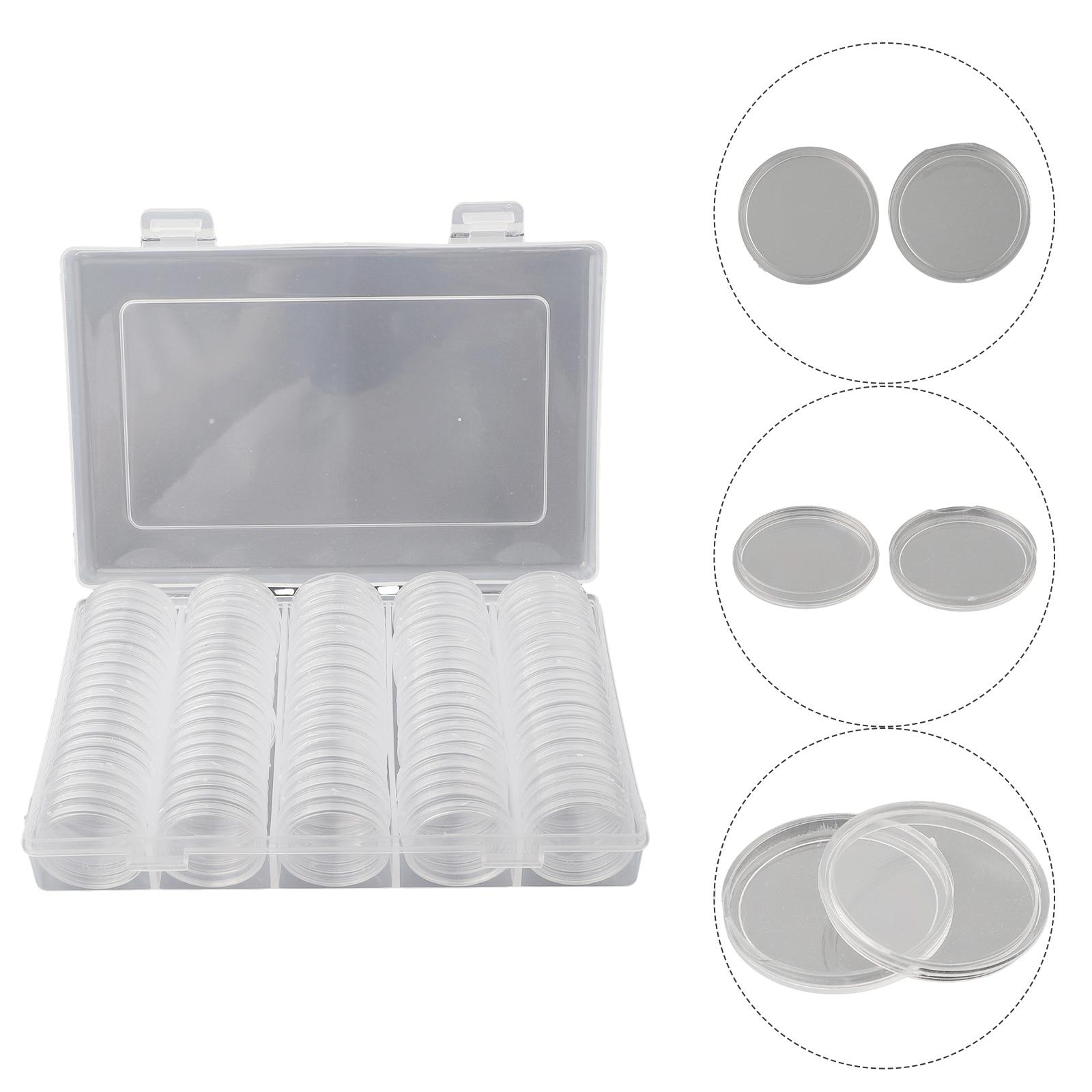 

100pcs Coin Box 27mm Capsules Case Clear Collectible Collection Container Display Organizer Storage Accessories CHINA