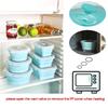 4pc Round Silicone Folding Lunch Box Microwave Folding Bowl Portable Folding Food Container Box Salad Bowl with Lid