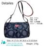 HARUBE Lightweight Nylon Crossbody Shoulder Bag, Artisan-Dyed, Elegant Design, Kyoto, Naniwaya, #E6-612 [Circle] (Gray x Red)