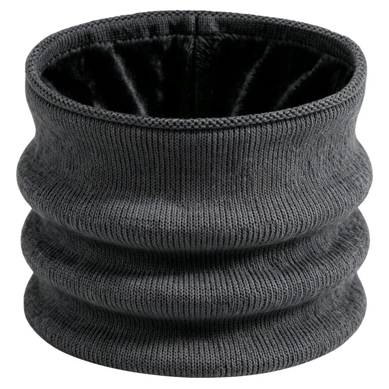 Unisex Knitted Neck Warmer Scarf Winter Fleece-Lined Thick Hooded Gaiter Cycling Outdoor Cold Weather