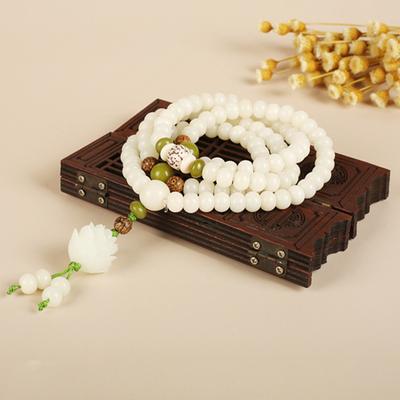 Men Bracelets Eye-catching Natural Resin Prayer Beads Rope Bracelet