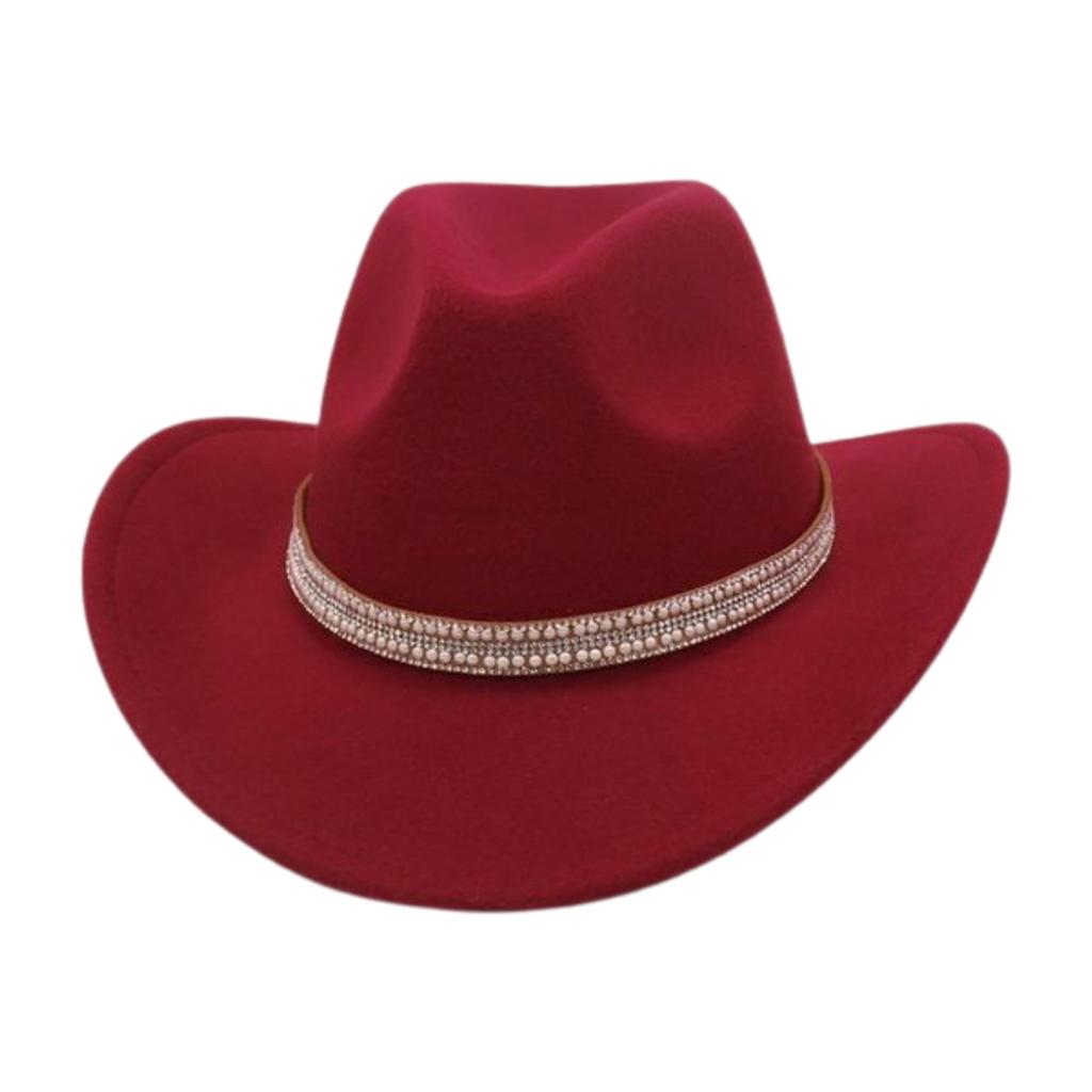 British Jazz Hat Men'S And Women'S High-End Flash Rhinestone Accessory Hat Cowboy Hat