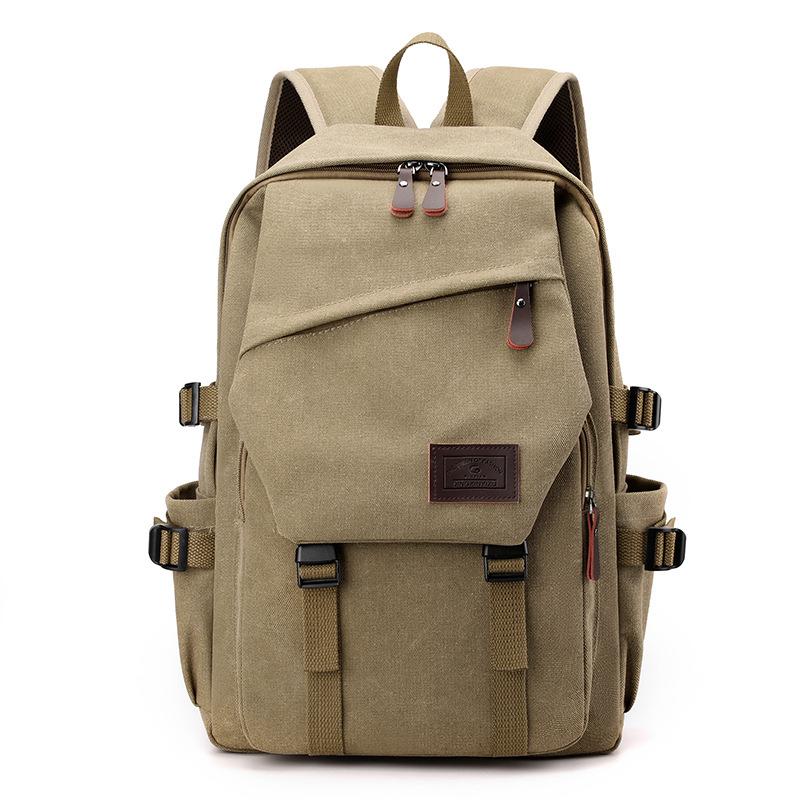 Casual Large Capacity Backpack Outdoor Men s Travel Bag Fashion Retro Canvas Backpack темные хаки