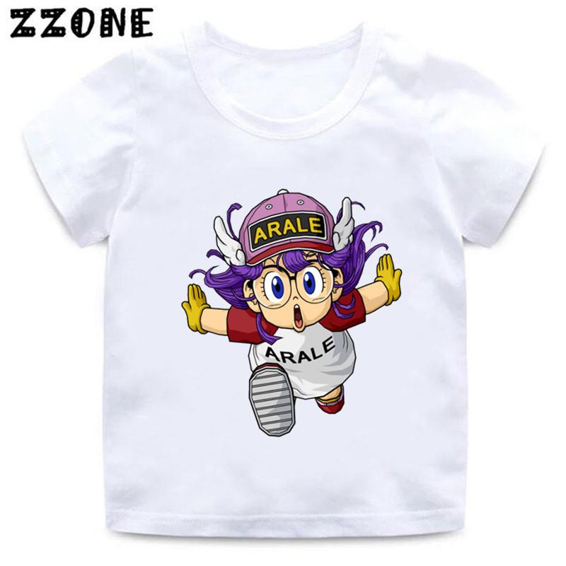 Anime Arale Dr Slump Print Cartoon Kids T-Shirts Cute Girls Clothes Baby Boys Short Sleeve T Shirt Summer Children Tops 110