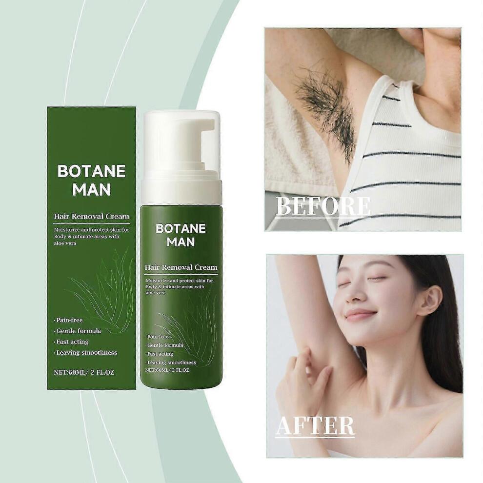 (2 db)1-3 db Botane Man Aloe Verás Depiláló Krém Gyors Szőrtelenítéshez Arcra, Testre, Érzékeny Bőrre