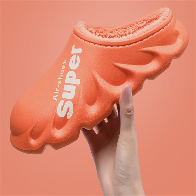 Fashion Litfun Winter Warm Cotton Slippers Indoor And Outdoor Waterproof Walking Shoes Fluffy Non-Slip Sandals For Women Men Slippers