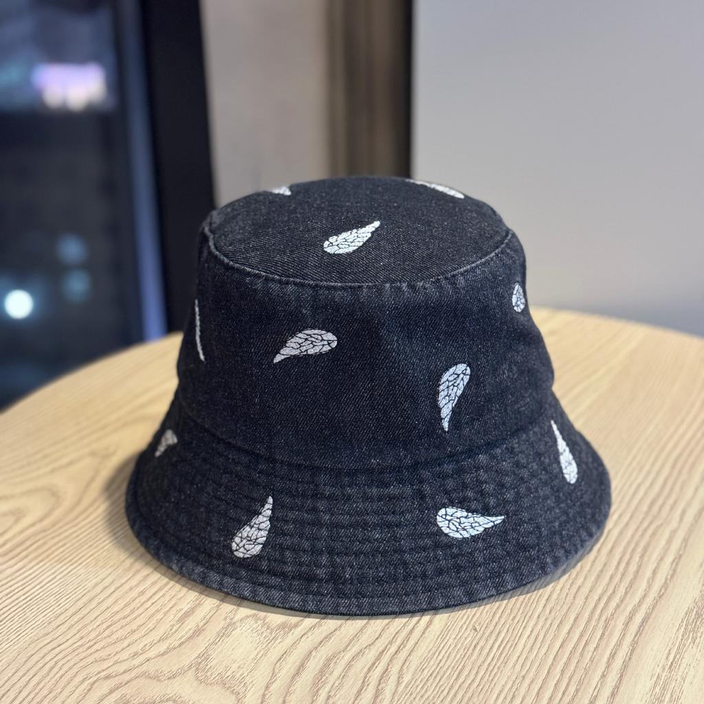 Spring and summer new embroidered denim fisherman hat for women, washed vintage style2026Versatile outdoor sun protection bucket hat trendy