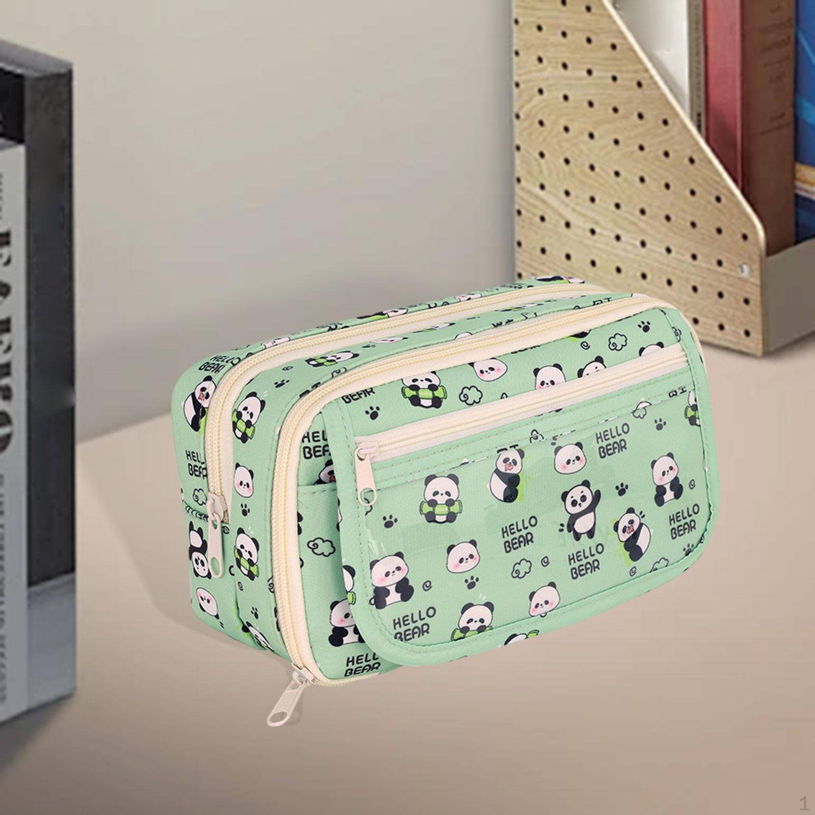 

Пенал для ручек, держатель, легкий, многоцелевой, с отделениями, сумка-коробка Green Panda