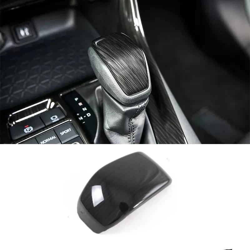 For Toyota Grand Highlander 2024 2025 ABS Carbonfiber Black Chrome Gear Lever Head Shift Knob Handle Cover Interior Accessories