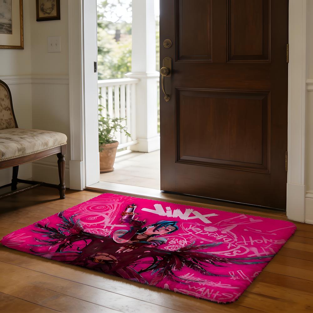 Floor Mat Soft Flannel Rug Non Slip Absorbent Mat for Bathroom Bedroom Home Decor Cool Anime J JinxS
