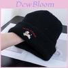 Cappello in Maglia con Cane Ricamato e Lettere dell'Alfabeto per Calore Invernale e Stile Casual