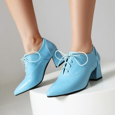 Spitze Hohe Absätze Damen Frühling Brise Wasserdicht Plateau Dicke Ferse Modische Schuhe Tiefe Einzelne Schuhe Stiefeletten