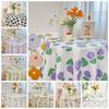 Chinese Style Printing Floral Table Cloth Light Luxury Round Table Tablecloth Cute Picnic Mat  Home