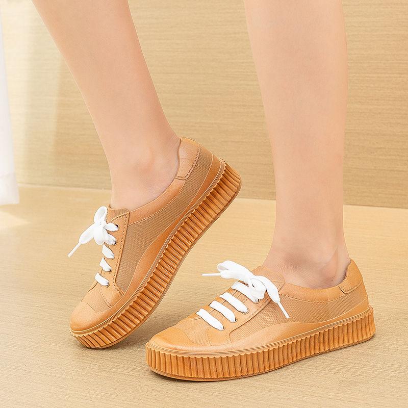 2024 Low Cut Rain Shoes Women Waterproof Overshoes Soft Slim Foot Rainy Loafers Woman Outdoor Lace Up Durable Slip On Galoshes