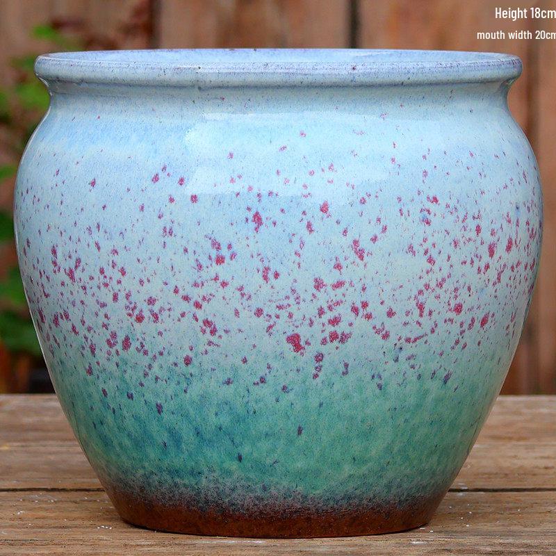 Handmade Embossed Rose Ceramic Succulent Pot, Tall Breathable Coarse Pottery, Large Mouth Plant Pot with Flower Design.