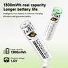 PALO 1.5V AAA 1300mWh Rechargeable Battery Lithium Aaa Batteries for Mouse Toy Remote Control Microphone +TYPE-C Fast Charger