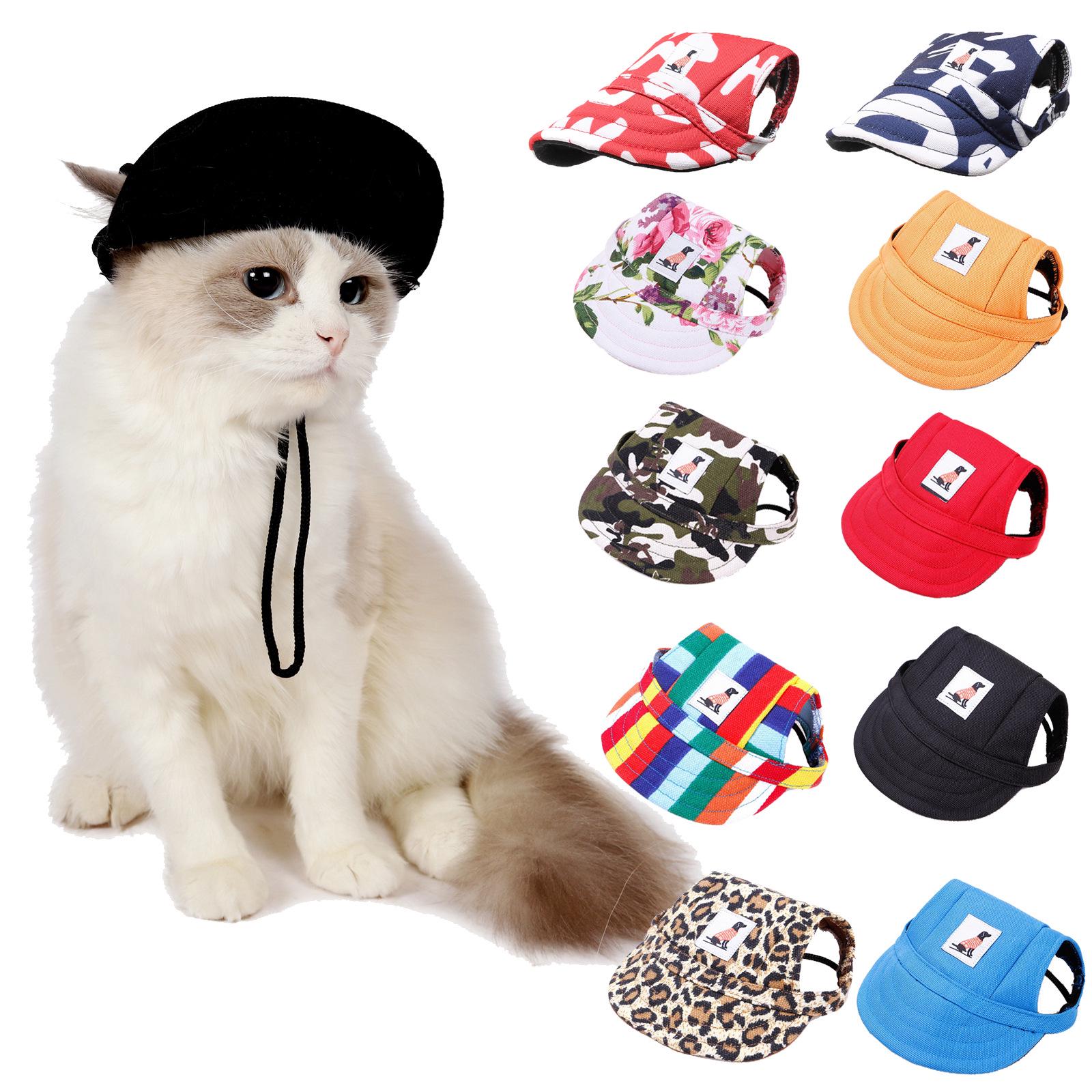

Pet Headwear: Teddy Bear & Baseball Cap for Cats and Dogs Small