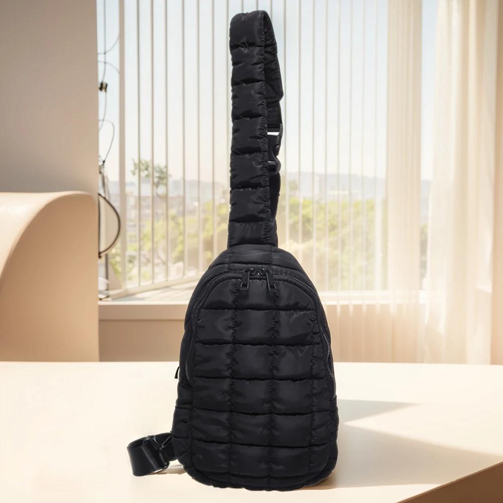 Women Quilted Chest Bag Cloud Waist Bag Adjustable Strap Puffer Crossbody Sling Bags Travel Fanny Pack Outdoor Travel Bags