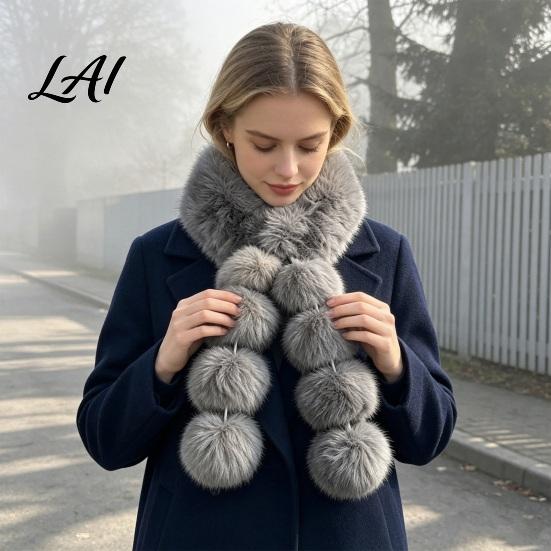 Winter Warm Scarf for Women Faux Fur Scarf Neck Warmer with Magnetic Buckle Elegant Gift Draping Design Plush Long Soft Collar Cold Weather