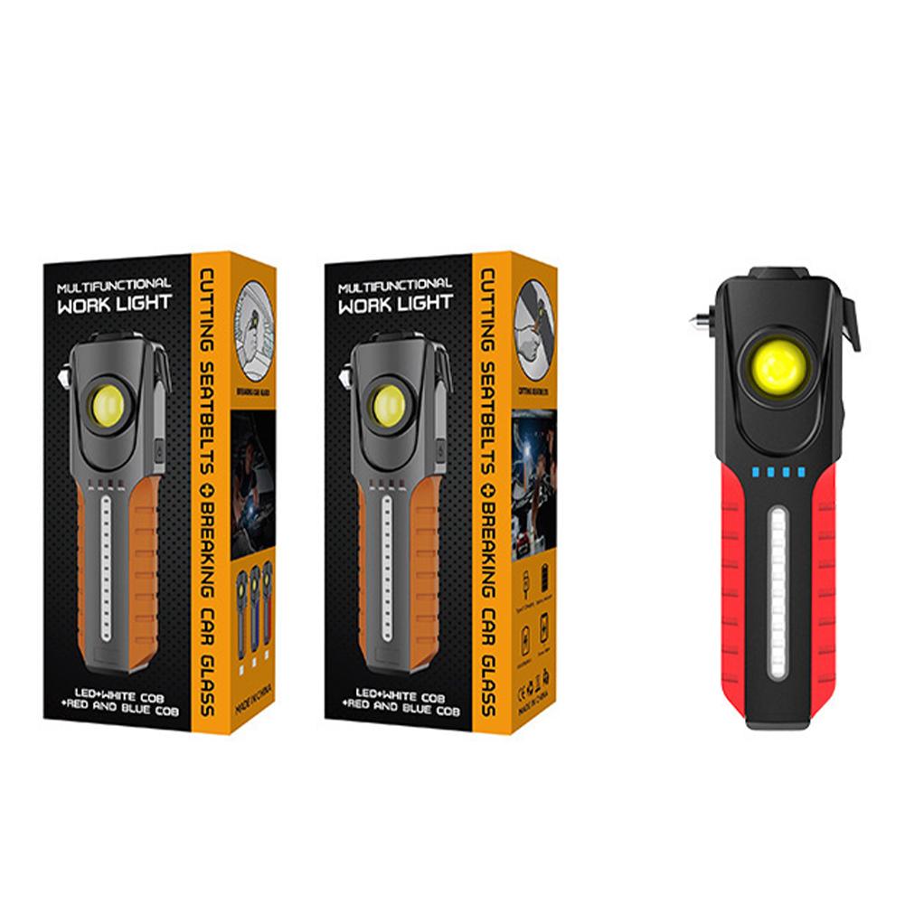 Led Work Light Multi-function Outdoor Emergency Safety Hammer Strong Light Flashlight Inspection Lamps