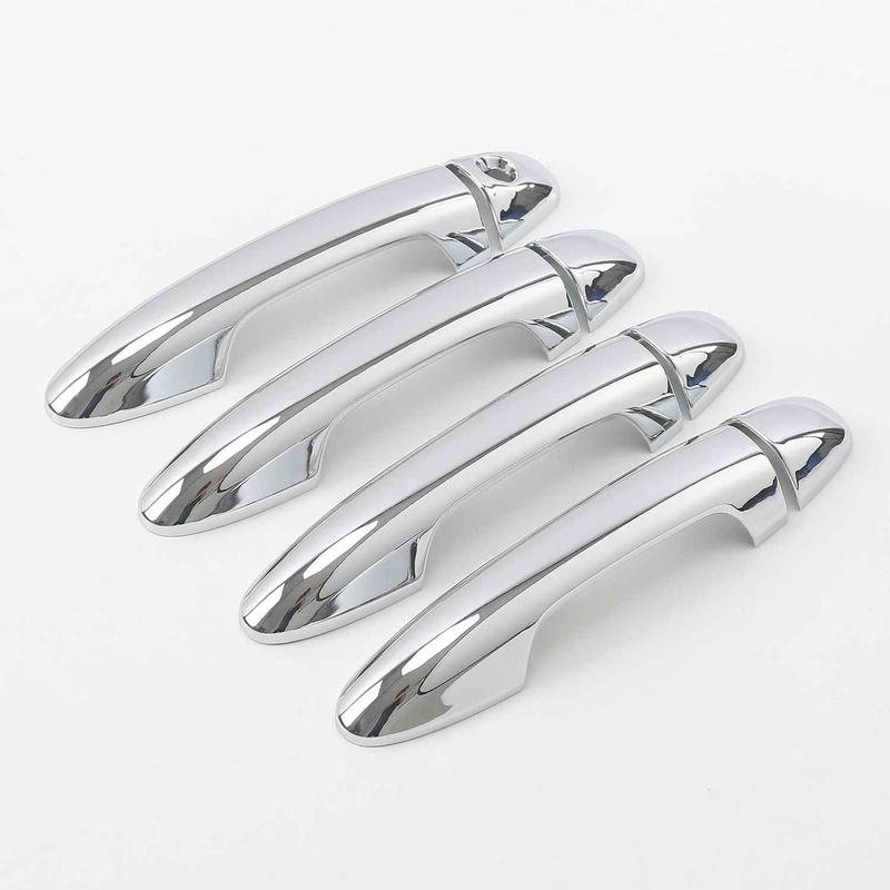 Door Handle Bowl Cover For Toyota Highlander Kluger 2015- Carbon Fiber Chrome Car Decor Trim Sticker Styling Accessories