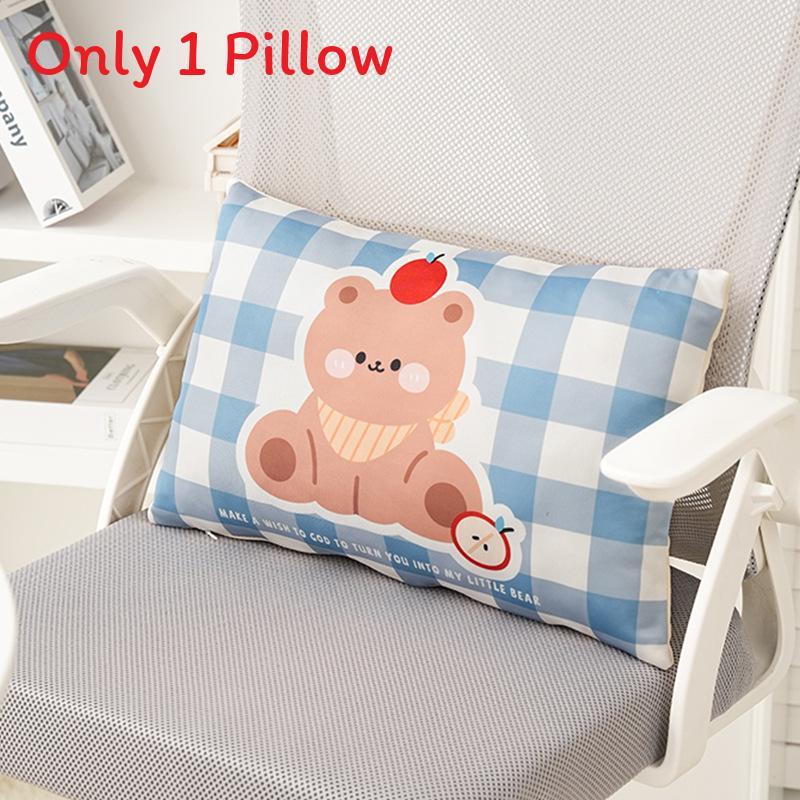 Cartoon Bear Cushion Cover With Breathable Summer Ice Silk For Office Chair And Car Seat Comfort
