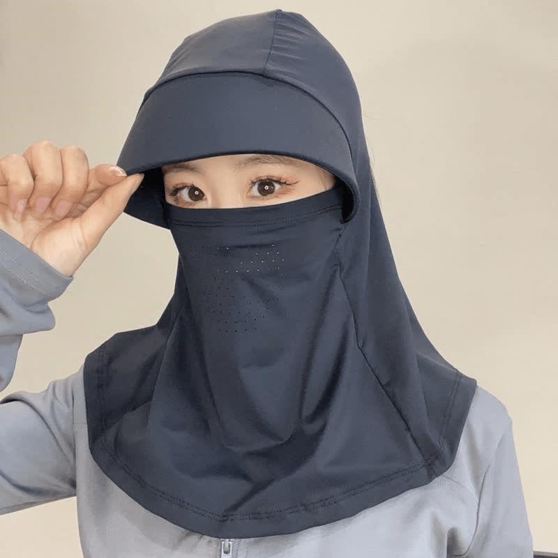 Sun Protection Hat with Integrated Mask - UV-Resistant, Dustproof, Ideal for Summer Outdoor Activities like Cycling and Tea Picking