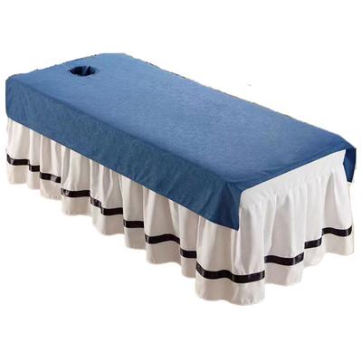 Comfortable Beauty Salon Bed Sheet with Holes Washable SPA Bedspread Soft Oil-proof Massage Bed Bedspread Clubhouse