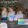 Smart Sleep Aid Night Light and Sound Machine USB Rechargeable Table Lamp with 15 Colors Touch Control Soothing Music Timer for Baby Nursery and Home