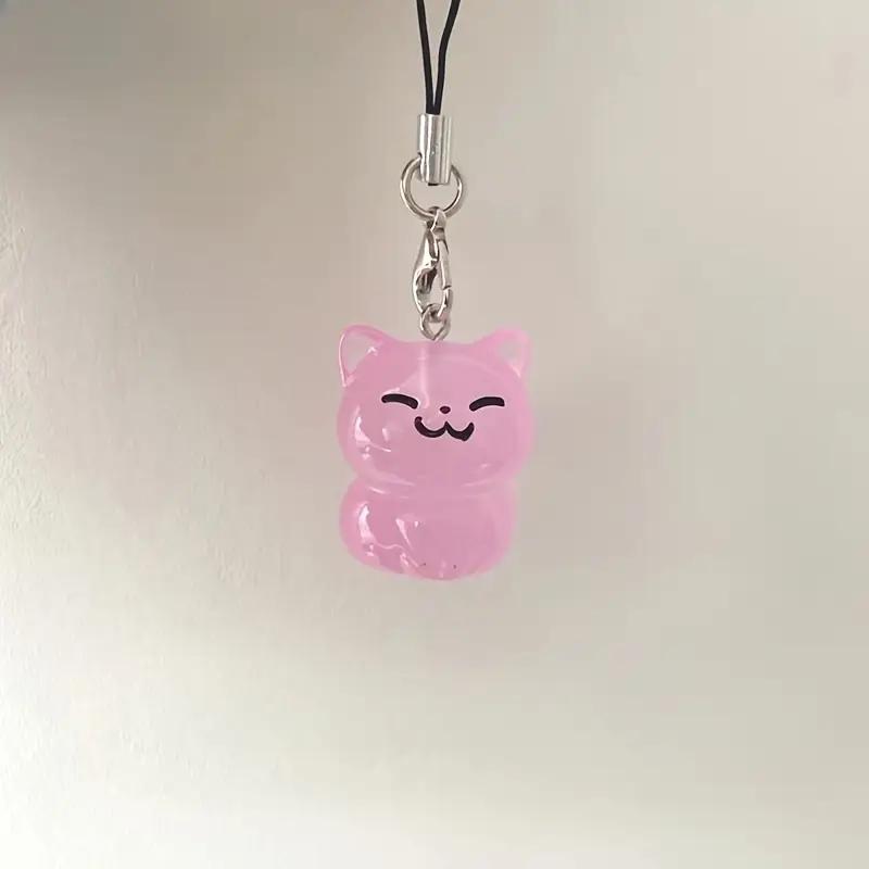 Uroczy Kot Błyszczący Wisiorek do Telefonu Komórkowego Zawieszki Żywiczna Łańcuszek Do iP 16 Aparatu CCD Akcesoria do Torby na Zamek Ins Korea Kawaii Anime Etui