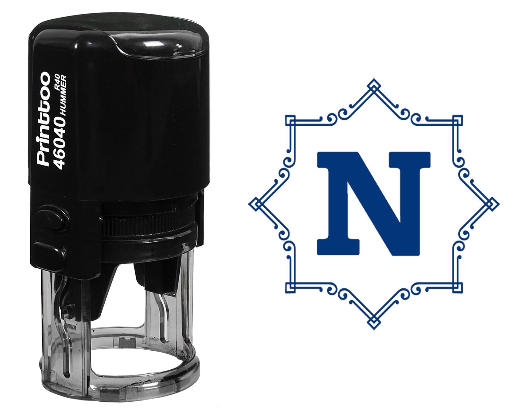 

Printtoo Office Stationary Octagon Celtic Swirl Frame Alphabet N Monogram Initial Self Inking Rubber 30 mm Diameter (Approx) синій