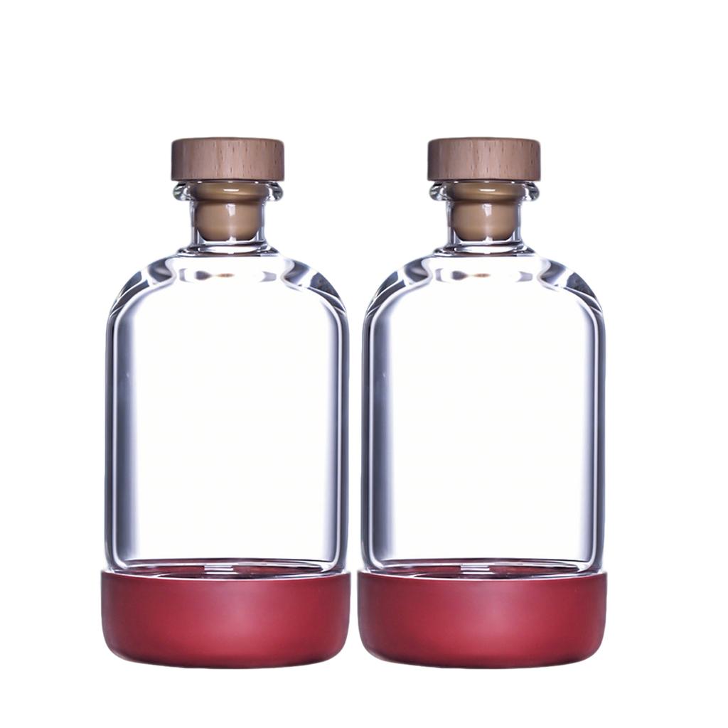 Inmeet Bar Professionelles 2-teiliges Tauchflaschen-Set Mehrzweck-Glasflasche mit Stopfen für Wein Saft Öl Haushaltsgebrauch