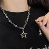 Goth Black Cross Pentagram Red Thorns Heart Pendant Chain Necklace For Women Men Grunge Punk Halloween Jewelry Y2K Accessories