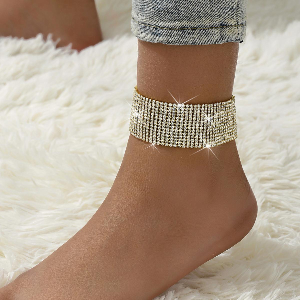 

Accessories Ethnic Style Fashion Micro-Inlaid Rhinestone Foot Ornament Temperament Chain Set Foot Chain Women