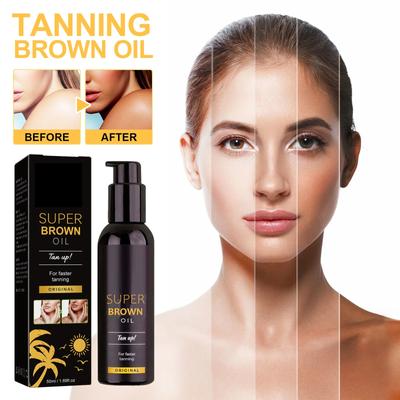 Tanning Oil Lightweight And Easy To Absorb Safe And Effective Helps Skin Darken Fast Absorbed Fast Tanning Brown Oil Suitable For Beach Style,50ML