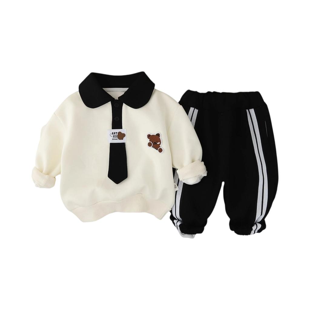 Kids Casual Long-Sleeve Set, Comfortable Daily Wear Outfits