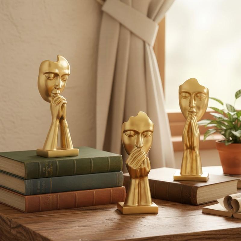 Zestaw 3 wielofunkcyjnych rzeźb abstrakcyjnych Figurki modlitewne z żywicy Ozdoby do stylizacji wnętrz Dekoracje na biurko i półkę