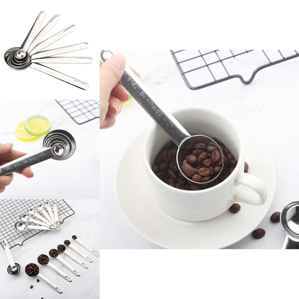 Modern Stainless Steel Measuring Spoon Set For Baking And Coffee With Clear Measurements
