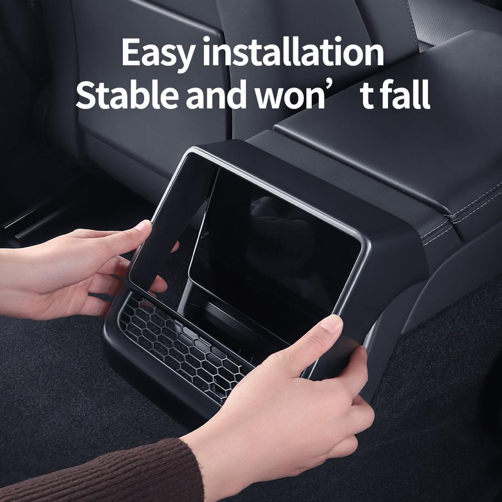 For Tesla Model 3 Highland 2024 Rear Air Outlet Cover Conditioning Vent Protective Cover Anti Blocking Console Armrest Box Cover