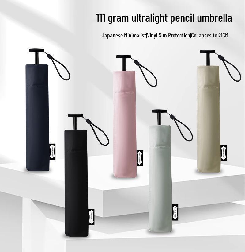 PARACHAS Compact Dual-Use Pencil Umbrella: 111g Portable Sunshade, Sunscreen, Anti-UV Protection