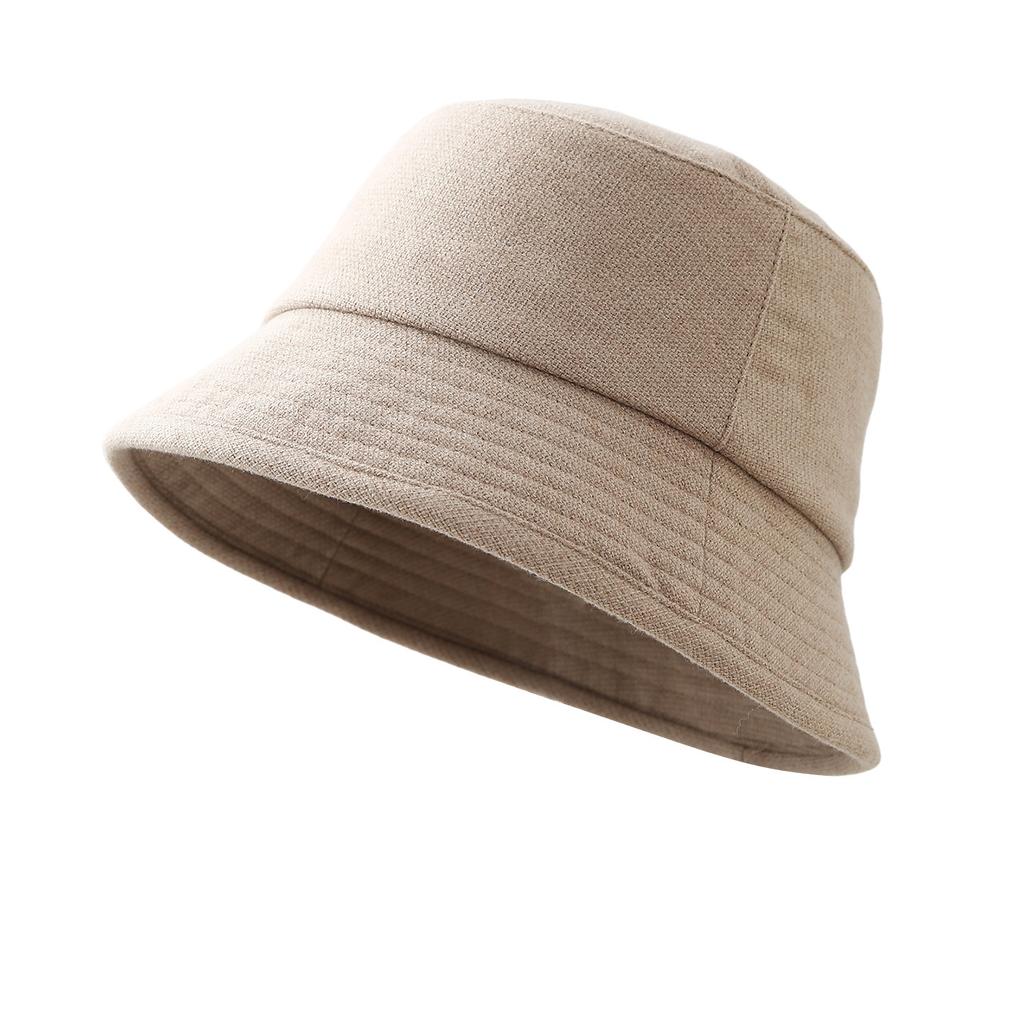 New solid color advanced sense simple light board personalized temperament bucket hat big eaves shading design bucket hat