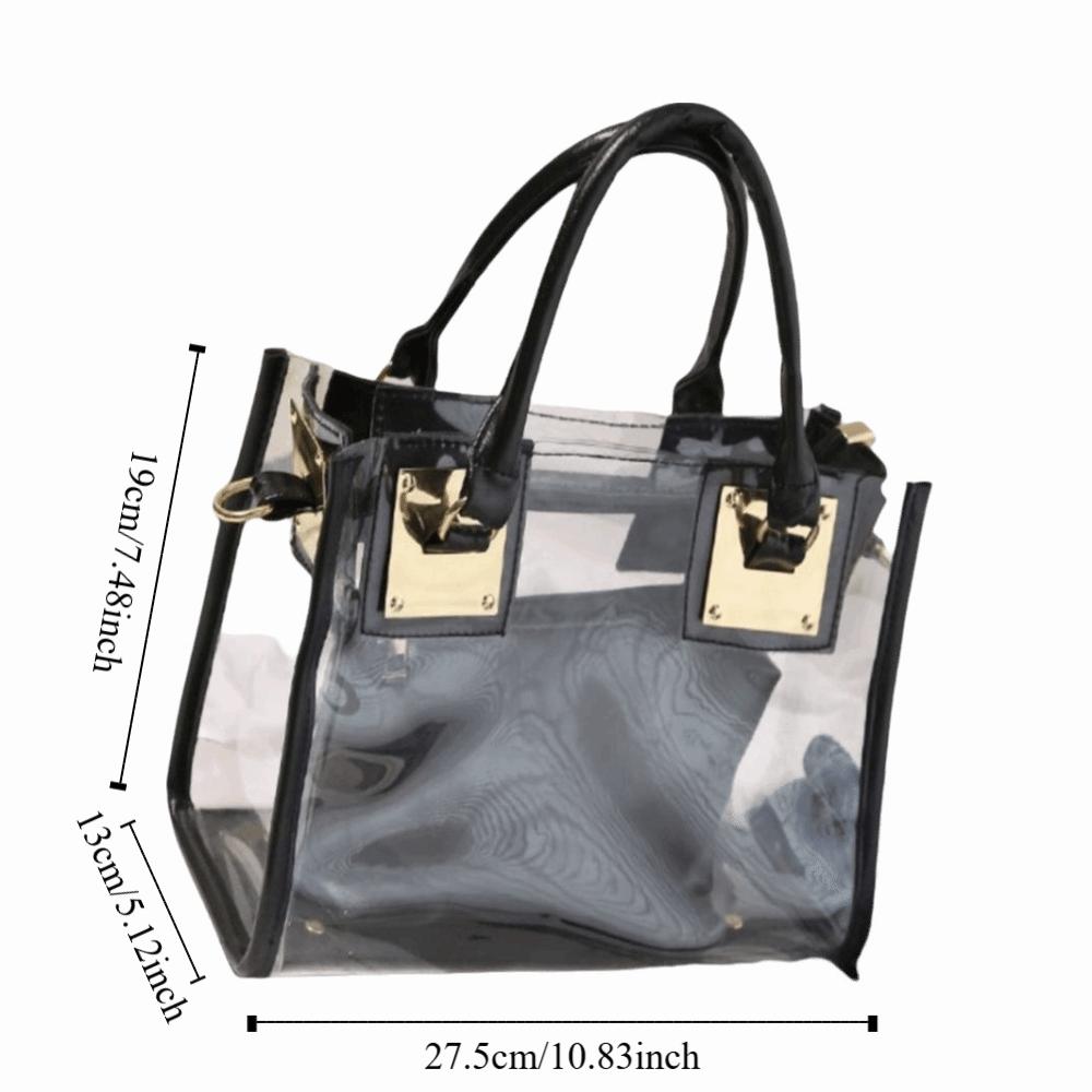 Casual Summer Clear Totes Bags Transparent PVC Women Handbags Clutch Purse Crossbody Shoulder Messenger Bag Travel