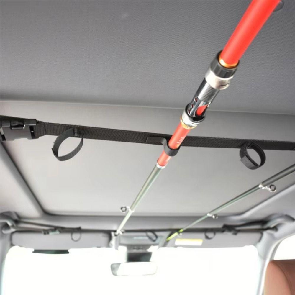 2Pcs 7 Rod Capacity Car Fishing Rod Holder Adjustable Vehicle Fishing Rod Strap  Rear Seats